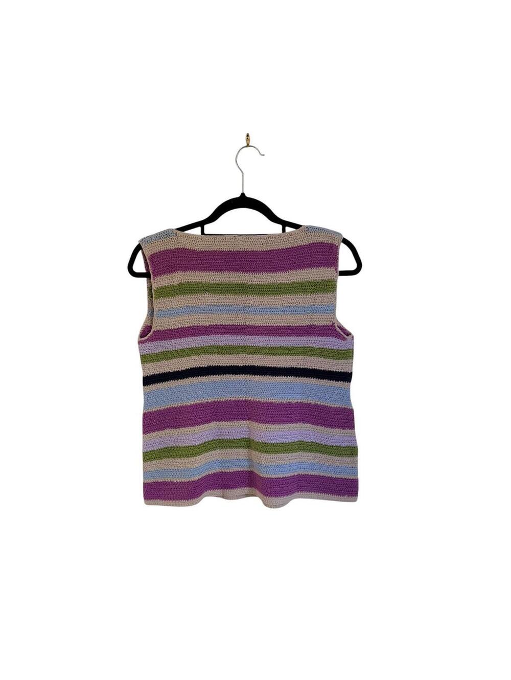 Gap Hand Knit‎ Striped Tank Top Sleeveless Knit Sweater Size S - Picture 5 of 8